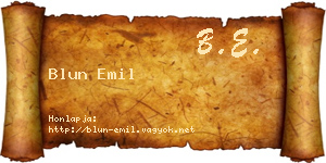 Blun Emil névjegykártya